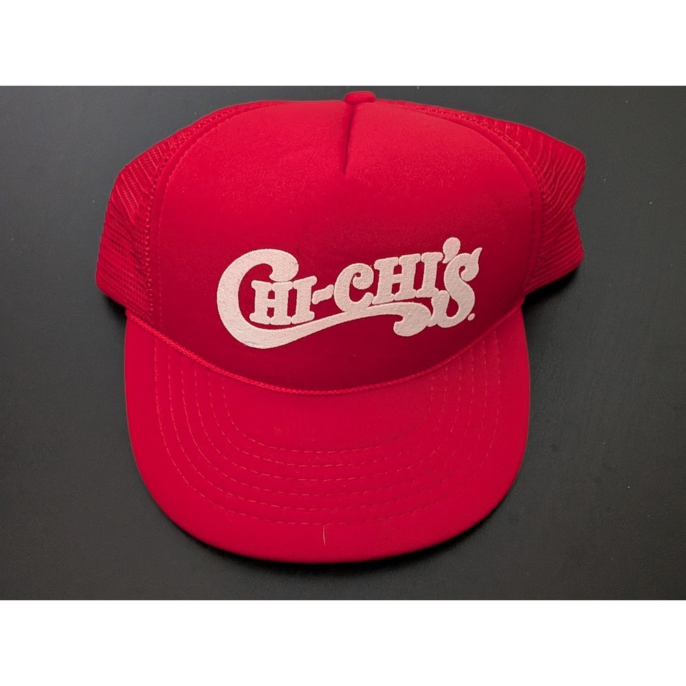 Vintage Chi-Chi's Mexican Restaurant Red Mesh Trucker Snapback Hat Cap Food